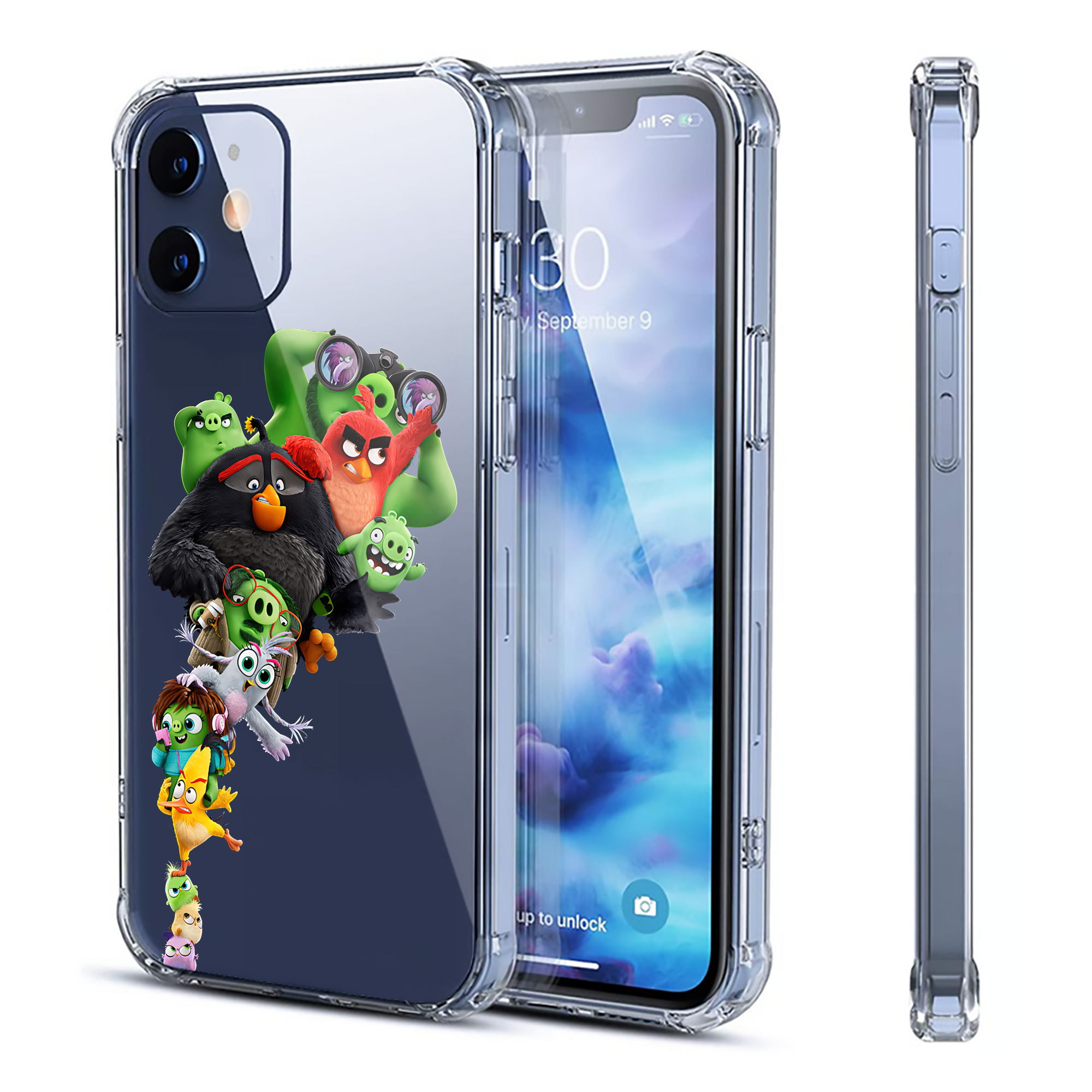 （画像用） Angry Birds アングリーバード 【iPhone 12シリーズ対応】透明スマホケース（クリアソフトケース）